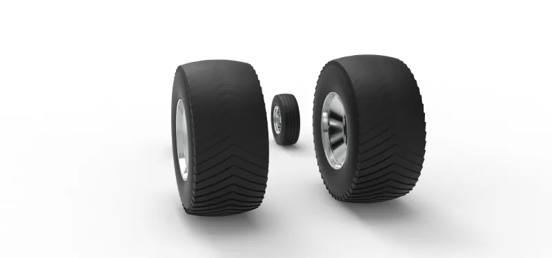 Wheel set of Pro Stock Pulling Tractor Version 3 Scale 1:25 - Model preview 8