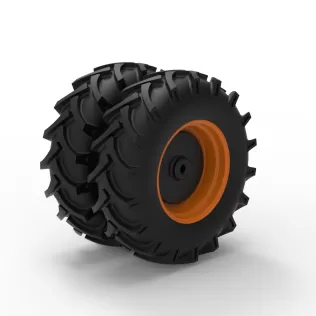 Front wheel of Racing Combine Harvester Version 2 Scale 1:25 - Model thumbnail 9