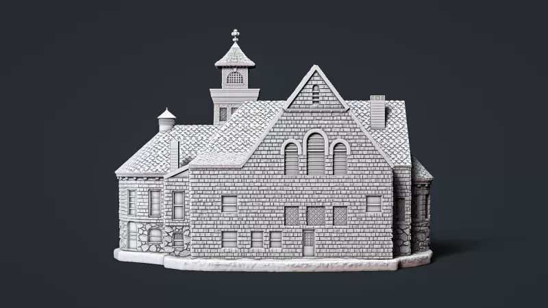 Mont Vernon Congregational Church 1896 - Model preview 5