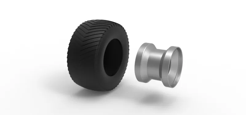 Rear wheel from Pulling tractor 3 Scale 1:25 - Model preview 9
