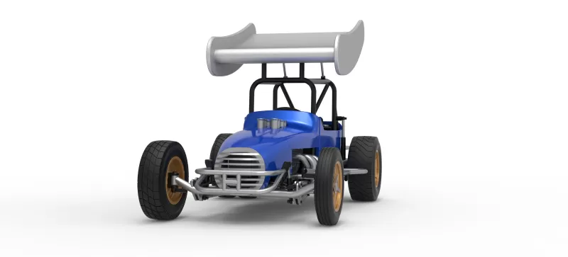 Vintage Winged Supermodified stock car for Dirt V2 Scale 1:25 - Model preview 6