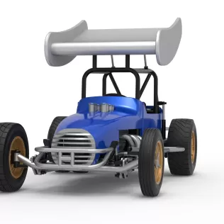 Vintage Winged Supermodified stock car for Dirt V2 Scale 1:25 - Model thumbnail 6