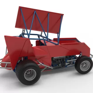 Winged Sprint car Version 2 Scale 1:25 - Model thumbnail 20
