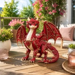 Crimson Rose Dragon STL File for 3D Print - Model thumbnail 2