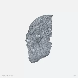 Biomorphic Fanged Helmet Display - STL - Model thumbnail 3