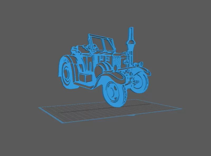 Vintage Car - Land Road Wall Art - Model preview 1