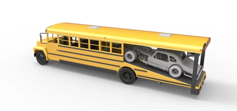 Vintage Transporter truck for Race car Version 6 Scale 1:25 - Model preview 5