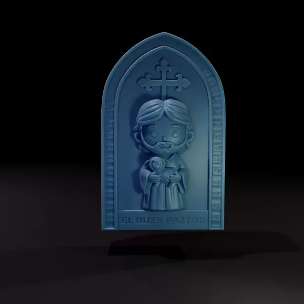 Modelo imprimible 3D: El Buen Pastor (Estilo Chibi) - Model preview 2