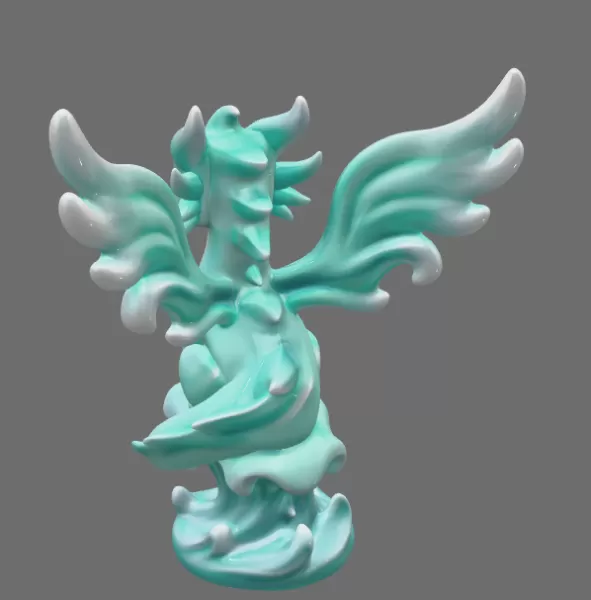 Water Dragon – STL File 3D Printable Fantasy Dragon Figurine - Model preview 6