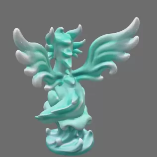 Water Dragon – STL File 3D Printable Fantasy Dragon Figurine - Model thumbnail 6