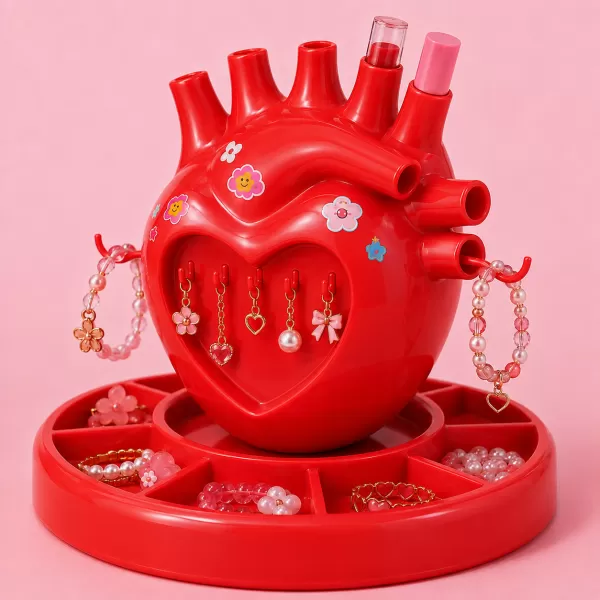 Anatomical Heart Makeup Organizer Lip Gloss Holder - Model preview 4
