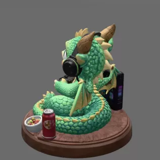 Gamer Dragon STL File for 3D Print - Model thumbnail 2