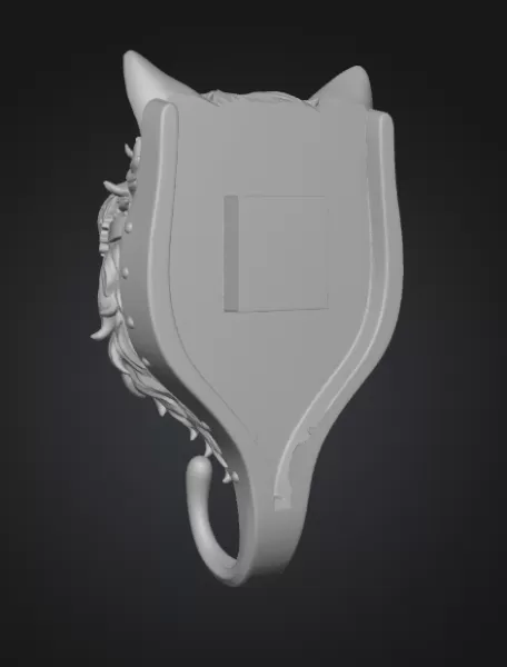 Steampunk Persian Cat Wall Hook – Highly Detailed - Model preview 4