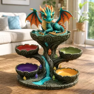 Baby Dragon Organizer Tree STL File for 3D Print - Model thumbnail 4