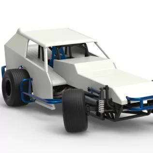 Vintage Dirt Modified stock car V8 while turning Scale 1:25 - Model thumbnail 26