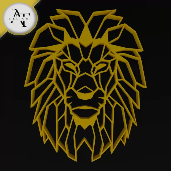 Lion - Geometric - 2D Wall Art Decor - Model preview 1