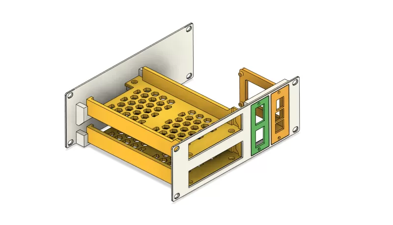 10Inch Rack HDD Mount + Raspberry Pi 4b / NAS - Model preview 1