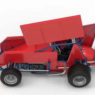 Winged Sprint car Version 2 Scale 1:25 - Model thumbnail 10