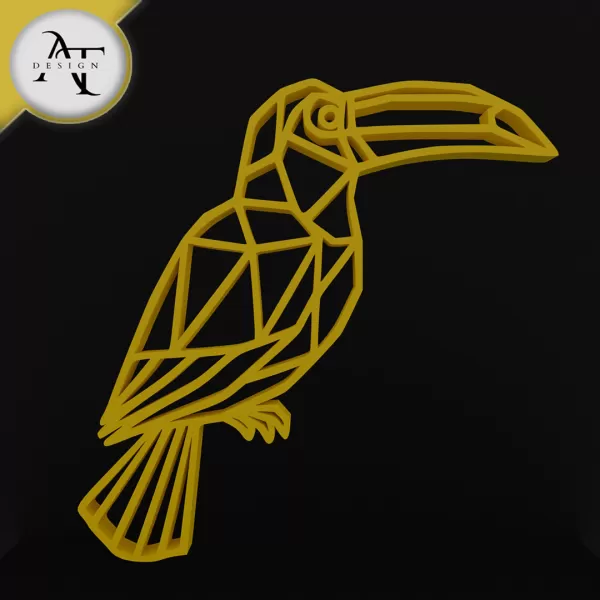 Toucan - Geometric - 2D Wall Art Decor - Model preview 1