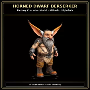 Fantasy Dwarf Warrior Pack – Fantasy Character Model Kitbash - Model thumbnail 8