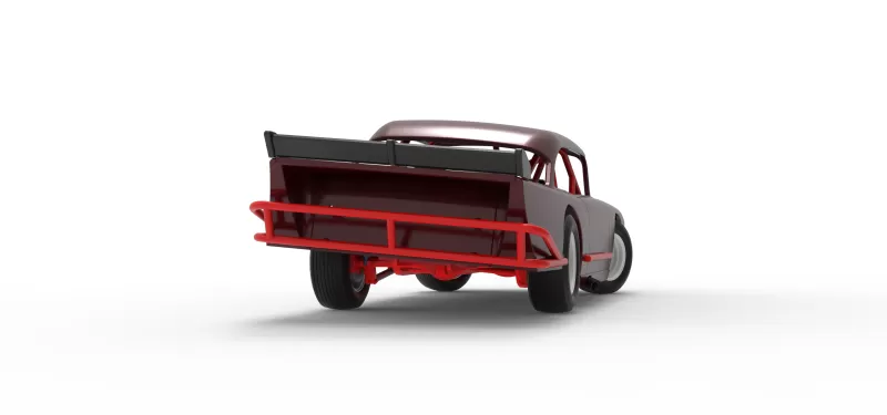 Vintage Dirt Modified stock car V9 while turning Scale 1:25 - Model preview 19