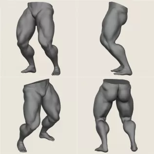 Muscular Man Leg Pose Collection - Model thumbnail 10