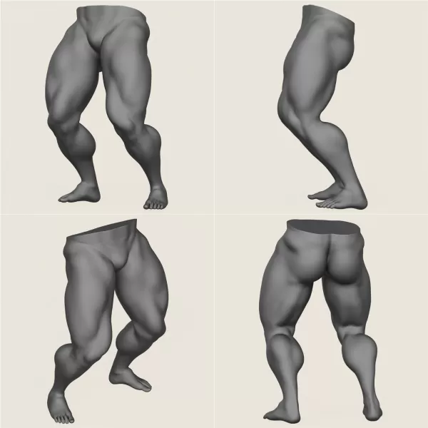 Muscular Man Leg Pose Collection - Model preview 10