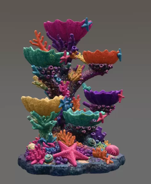 Colorful Coral Reef Tree Organizer STL File for 3D Print - Model preview 12