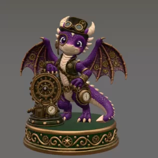 Clockwork Fantasy Dragon STL for 3D Printing - Model thumbnail 3