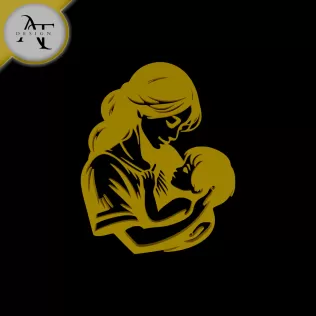 Mom and child - Silhouette - 2D Wall Art Decor