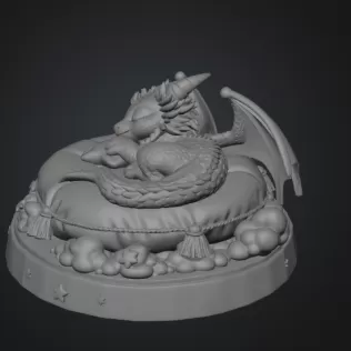 Sleeping Dream Dragon STL File 3D Print - Model thumbnail 8