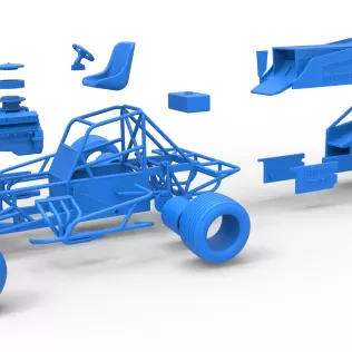 Vintage Dirt Modified stock car Version 4 while turning 1:25 - Model thumbnail 28