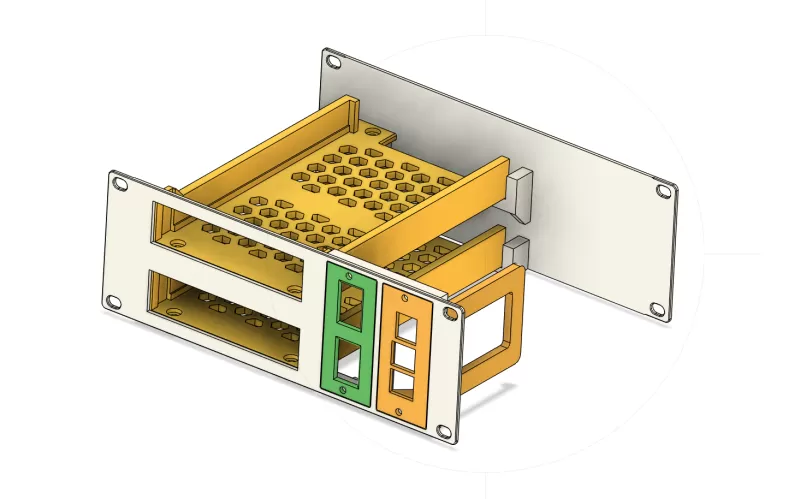 10Inch Rack HDD Mount + Raspberry Pi 4b / NAS - Model preview 3