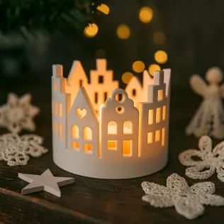 Christmas Village Candle Holder | Cozy Christmas Houses - Model thumbnail 6