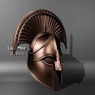 Spartan Warrior Helmet Sculpture - Model thumbnail 2