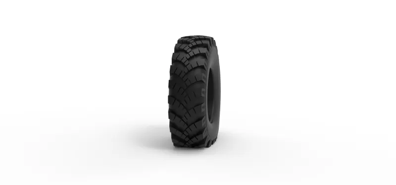 Military Ural tire OI-25 deflated Scale 1:25 - Model preview 3