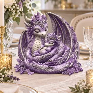 Lavender Dragon Mother and Baby STL File for 3D Print - Model thumbnail 6