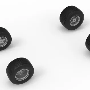 Wheel Set of Vintage Dirt late model Race car V4 Scale 1:25 - Model thumbnail 2