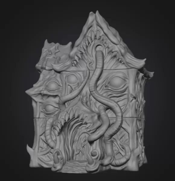 Lovecraftian Monster Building STL File for 3D Printing - Model preview 8