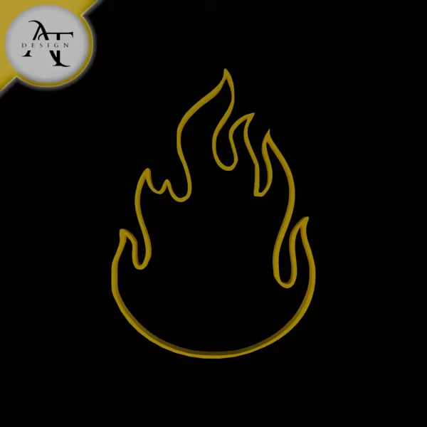 Simple Flame Symbol - 2D Art - Model preview 1