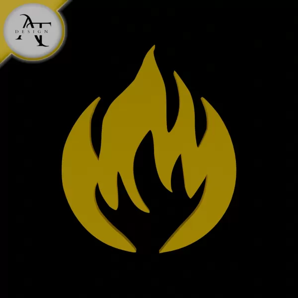 Simple Flame Symbol - 2D Art - Model preview 1