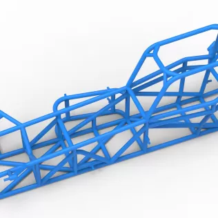 Frame of Vintage Supermodified stock car Version 3 Scale 1:25 - Model thumbnail 2