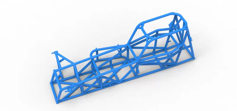 Frame of Vintage Supermodified stock car Version 3 Scale 1:25 - Model preview 2