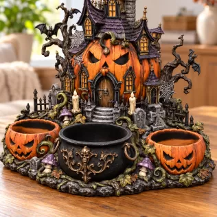 Haunted Pumpkin House Organizer STL File for 3D Print - Model thumbnail 5