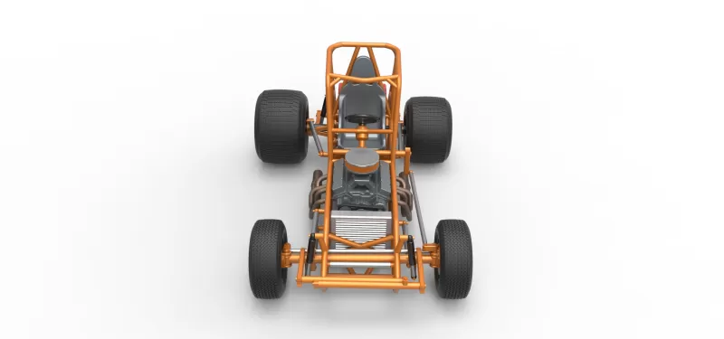Vintage Sprint car Base Version 2 Scale 1:25 - Model preview 8