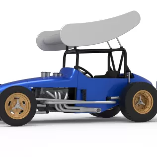 Vintage Winged Supermodified stock car for Dirt V2 Scale 1:25 - Model thumbnail 2