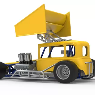 Vintage Winged Supermodified stock car Version 3 Scale 1:25 - Model thumbnail 13