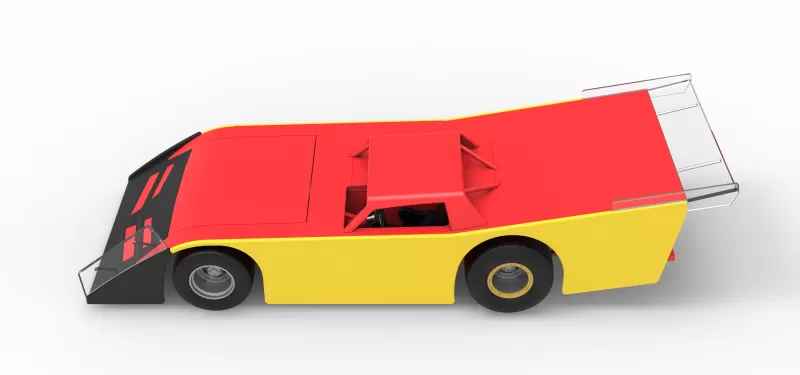 Vintage Dirt late model Race car Version 5 Scale 1:25 - Model preview 10