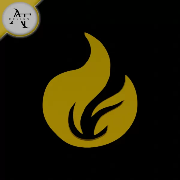 Simple Flame Symbol - 2D Art - Model preview 1
