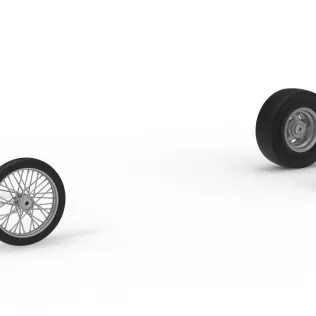 Wheel Set of Vintage Front engine dragster V8 Scale 1:25